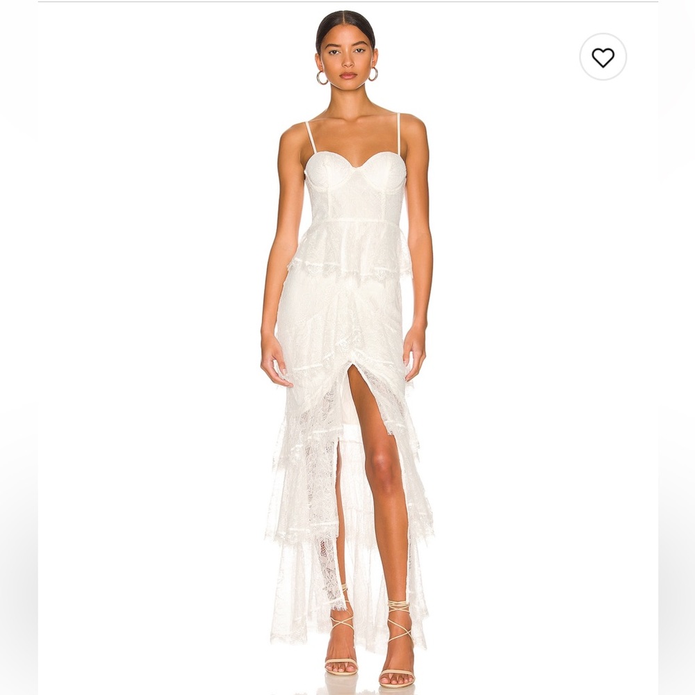 MAJORELLE White Lace Maxi Dress